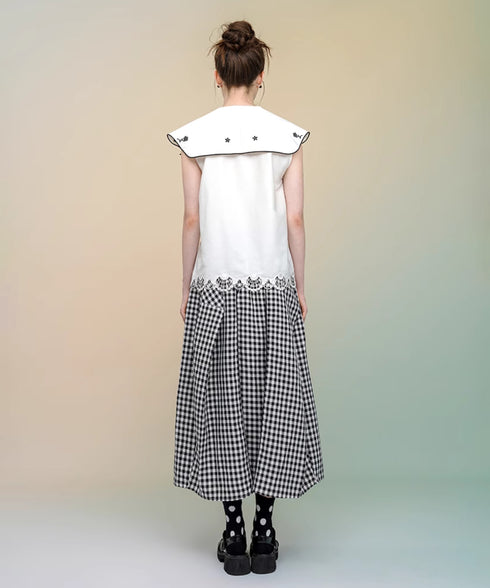 Butterfly Embroidery Collar Blouse